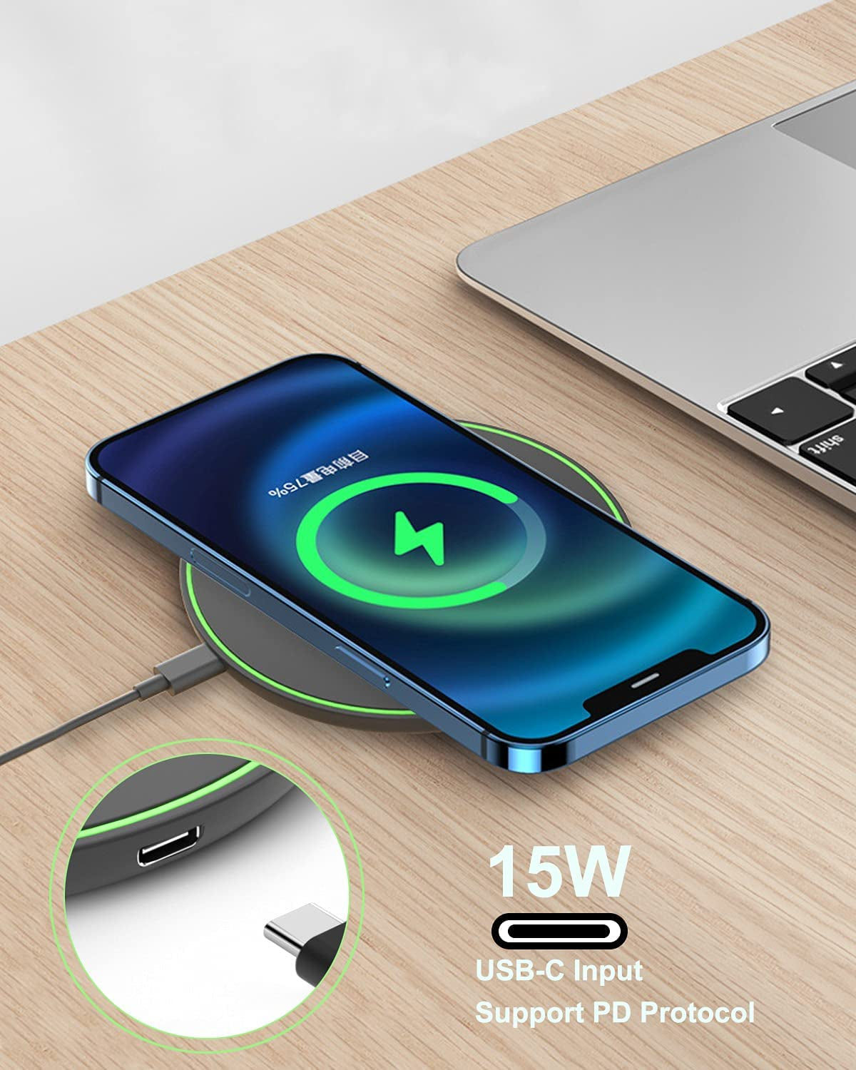 Wireless Charger for Samsung Galaxy S23/S23+/S22/S22+/S21/S20/S20+/S10/S9+/S9/S8/S8+/S7/Note10/Note9/Note8, 15W Fast Wireless Charging Pad with USB-C for Samsung,Iphone Black(No AC Adapter)  SHENZHEN GOOD-SHE TECHNOLOGY CO., LTD   