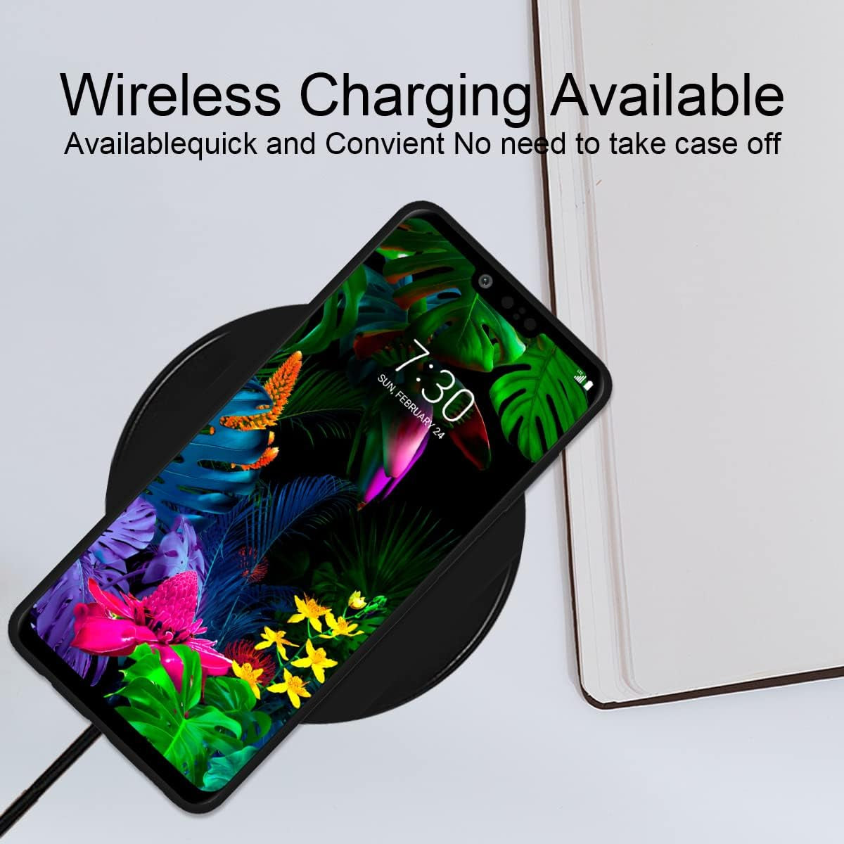 Zaztify Compatible with LG G8 Thinq, Black Heart Tunnel Center Love Swirl Cute Pattern Shockproof Protective Anti-Slip Thin Slim Soft Phone Case Cover Shell  zaztify   