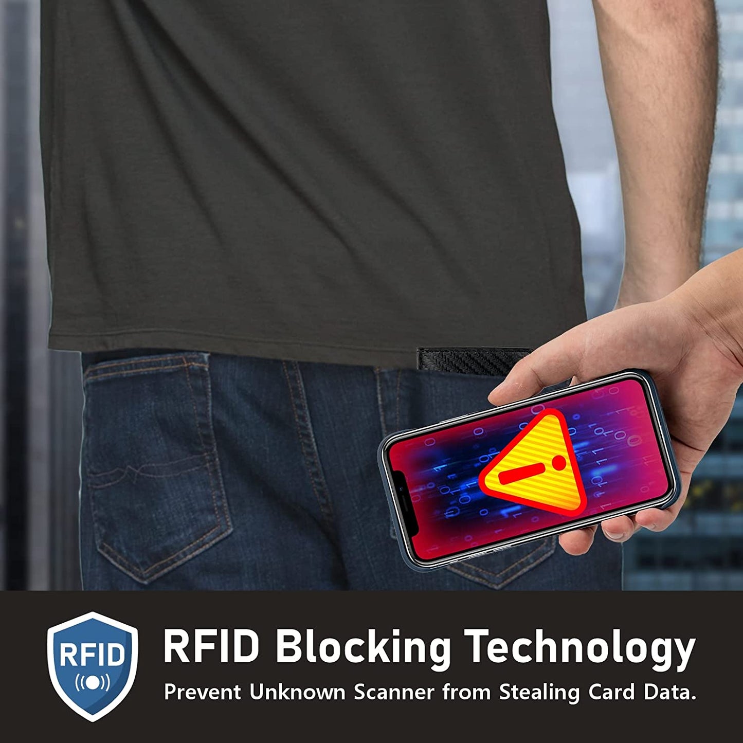 HAMOPY Airtag Wallet, Leather Credit Card Holder with Airtag Slot, Slim Smart Wallet for Men with Coin Pocket, Mens Pop up Wallet Pocket Wallet with Rfid Blocking Tech, Black  HAMOPY   