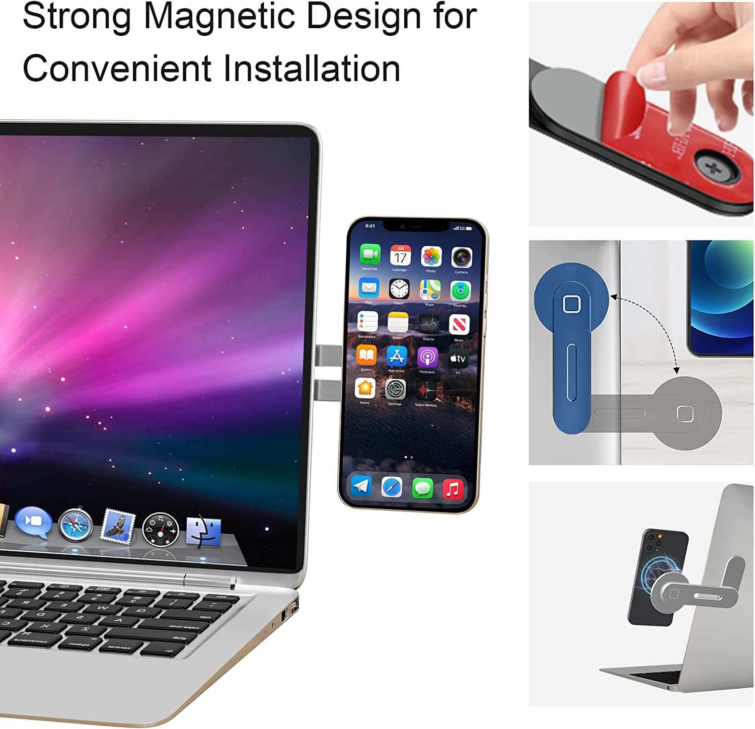 Doter Magsafe Accessories Are Compatible with Iphone 14/Iphone 13/Iphone 12 Series, Universal Laptop Accessories in Order for Dual-Screen Interaction, Laptop Phone Holder for All Cell Phones  Doter   