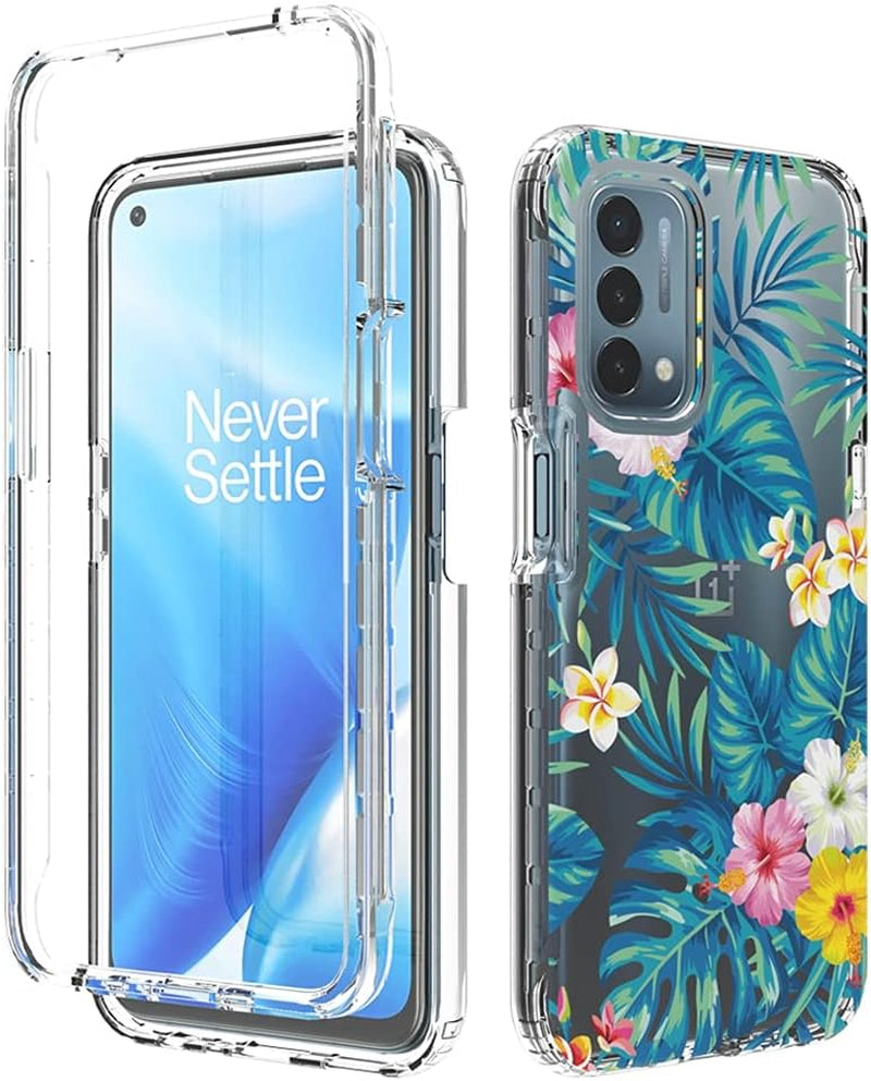 Vokuha Case for Oneplus Nord N200 5G, Oneplus N200 5G Case for Girls, Cute Floral Crystal Clear TPU Bumper Shockproof Protective Armor Cover for Oneplus Nord N200 5G (Flowers & Leaves)  Vokuha   