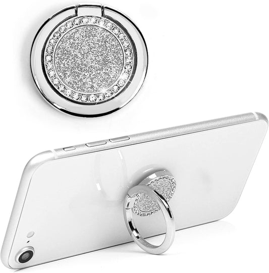 Mavis'S Diary Bling Cell Phone Ring Stand Holder, Universal 360 Rotation Metal Buckle Tablet Finger Grip Kickstand Compatible with Iphone Galaxy LG Google Moto All Smartphones(Silver)  Mavis's Diary   