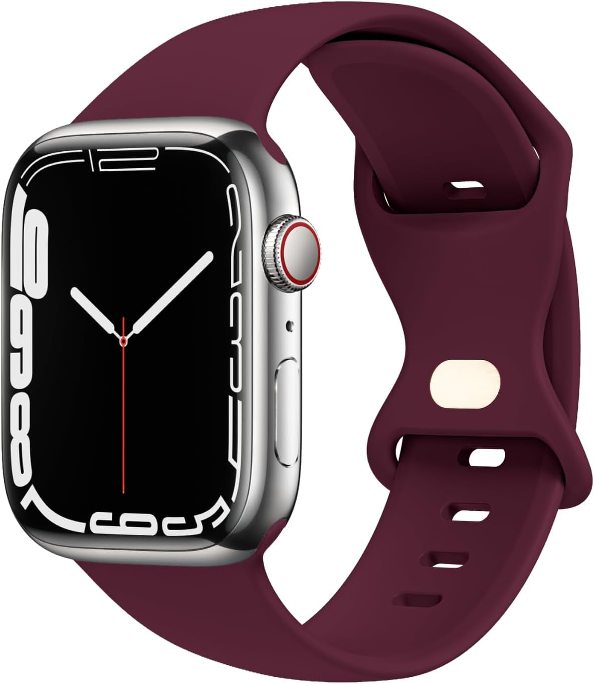 STG Sport Watch Band Compatible with Apple Watch Band 38Mm 40Mm 41Mm 42Mm 44Mm 45Mm 49Mm S/M M/L for Women/Men Waterproof Soft Silicone Replacement Strap Accessories for Iwatch Ultra SE Series 8/7/6/5/4/3/2/1 (38Mm/40Mm/41Mm S/M, Clover)  STG Wine Red 38mm/40mm/41mm 