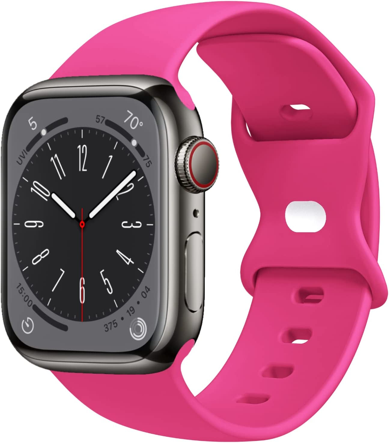 STG Sport Watch Band Compatible with Apple Watch Band 38Mm 40Mm 41Mm 42Mm 44Mm 45Mm 49Mm, Soft Silicone Replacement Sport Strap Compatible for Iwatch Ultra SE Series 8/7/6/5/4/3/2/1 (42Mm/44Mm/45Mm/49Mm, Klein Blue)  STG Hot Pink 42mm/44mm/45mm/49mm 