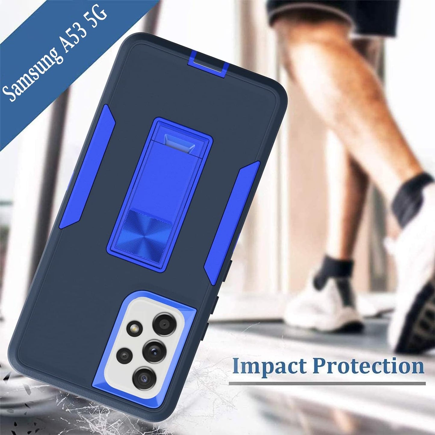 MDCN Samsung A53 5G, Galaxy A53 5G Case, Military Grade Heavy Duty with HD Screen Protector Magnetic Ring Kickstand Car Mount Protection Armor Phone Case Cover for Samsung Galaxy A53 5G (Navy_Blue)  Jinxian Co., Ltd.   