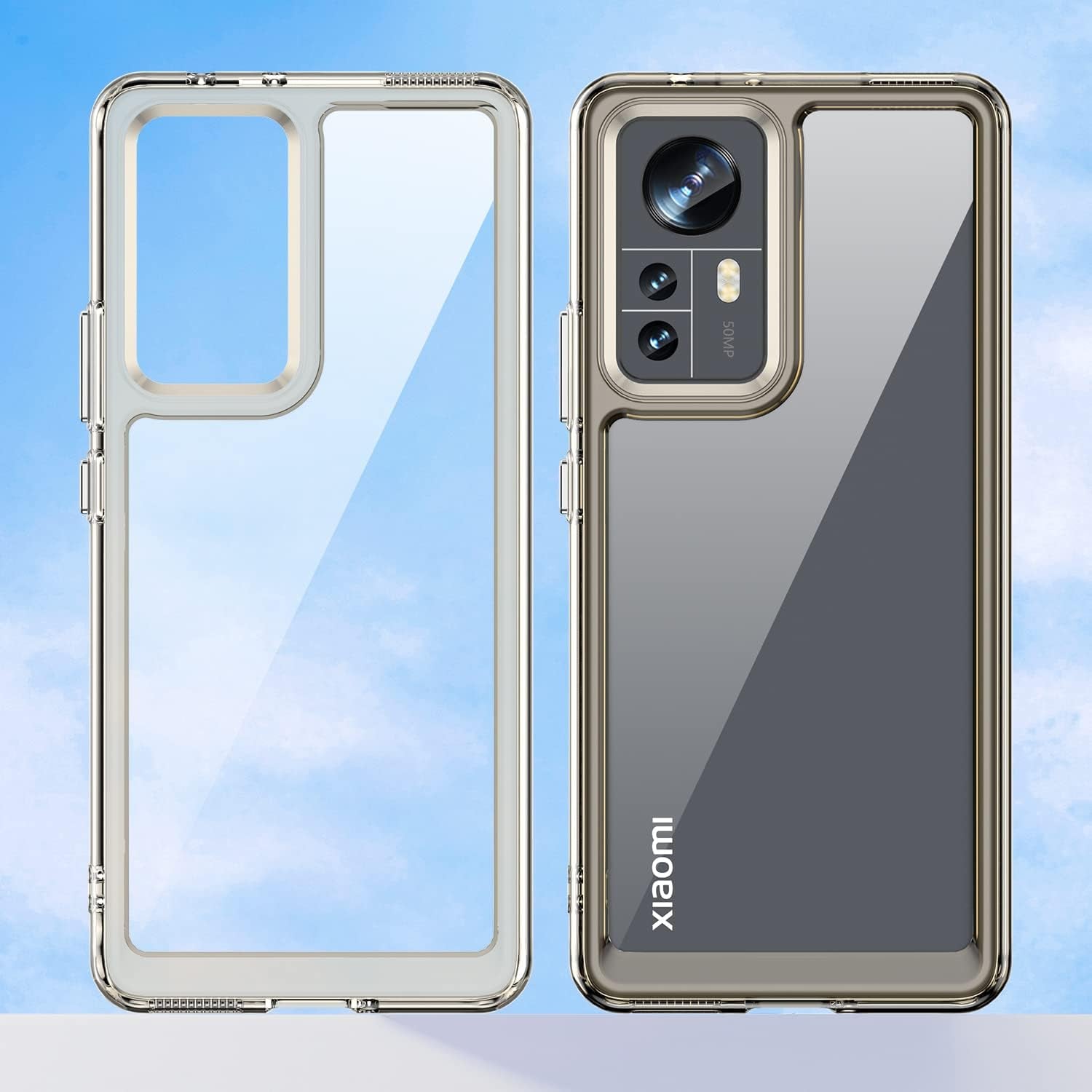 Zhuoopinn Case for Xiaomi Mi 12 Phone Case Slim Dropproof [Defend from Drop/Scratch/Slip/Fingerprint] Clear Acrylic Hard Back Soft TPU Bumper Hybrid Phone Cover for Xiaomi Mi 12-Crystal Black  Zhuoopinn   