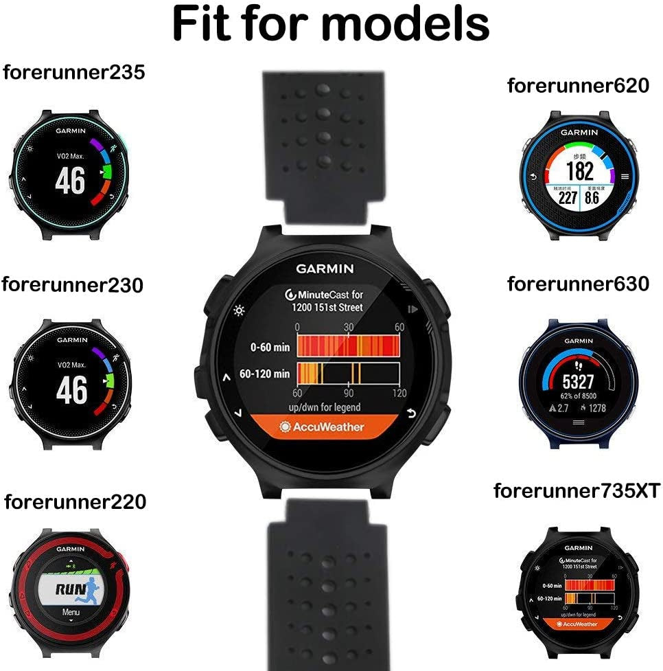 Replacement for Garmin Forerunner 235 / Garmin Approach S20 S5 S6 Watch Band Accessory, Adjustable Silicone Solid&Pattern Strap Wristband for Forerunner 220/230/620/630/735Xt/235Lite…  kiugi   
