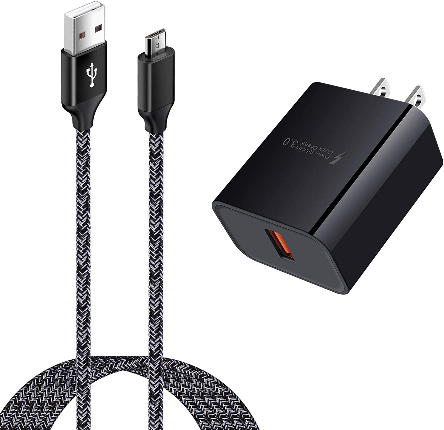 Micro USB Charger,Android Fast Charger,Quick Charger 3.0 USB Fast Wall Charger Plug Micro USB Cable for Motorola Moto E E5 E4 Plus/Play,E5 Supra,G5 G5S G4 Plus/Play,G6 Play/Forge,Moto Droid Turbo 2  Shenzhen Putuo Technology Co., Ltd   