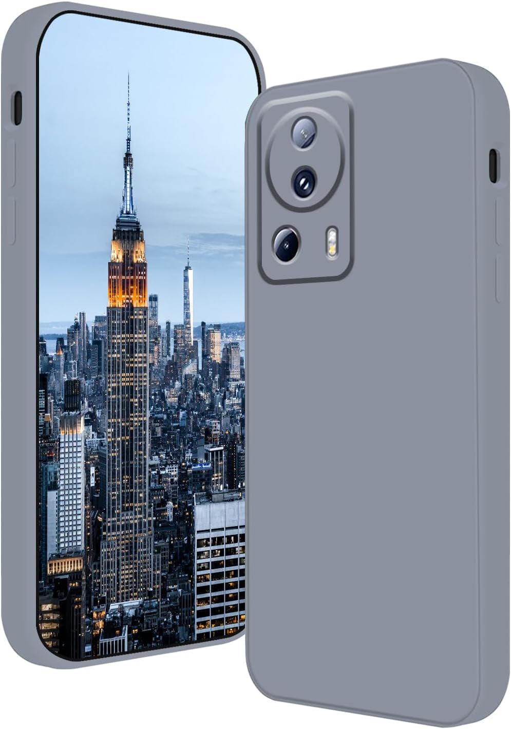 Tiwinxing Compatible with Xiaomi 13 Lite Case Shockproof, Liquid Silicone Ultra Slim Protective Xiaomi 13 Lite Phone Case Soft Anti-Scratch Cover with Full Body Protection Cases (Beige)  Tiwinxing Grey  