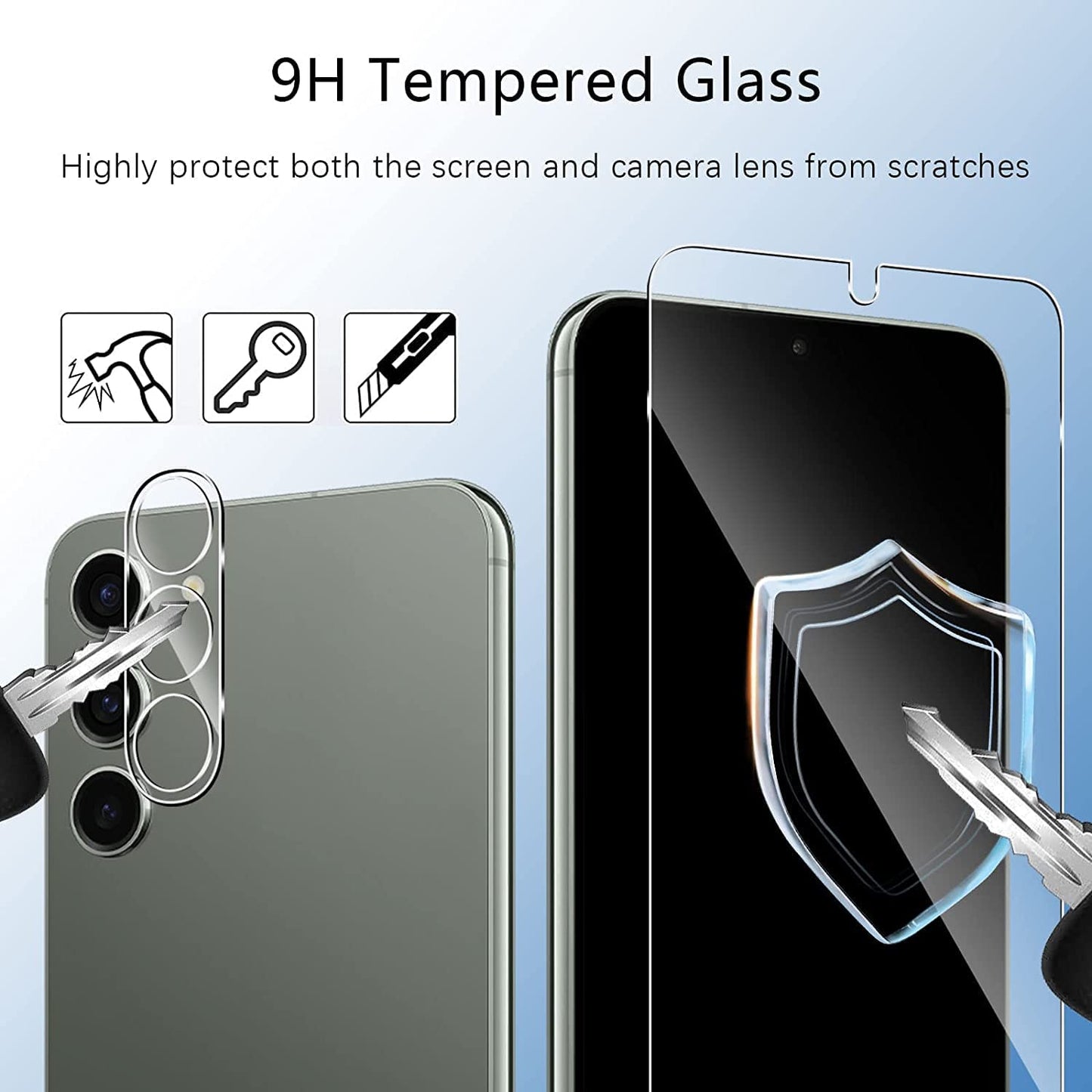 Yoyamo 【3+3 Pack Screen Protector for Samsung Galaxy S23 Plus/S23+ with 3 Pack Tempered Glass Screen Protective Film and 3 Pack Camera Lens Protector-Bubble Free High Definition  Yoyamo   
