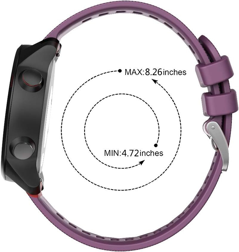 ISABAKE Watch Band for Garmin Forerunner 245 / 245 Music/ Forerunner 645 / 645 Music,Compatible with Garmin Vivoactive 3 /Venu Sq/Vivomove Hr，20Mm Soft Silicone Replacement Wristbands (Purple)  ISABAKE   