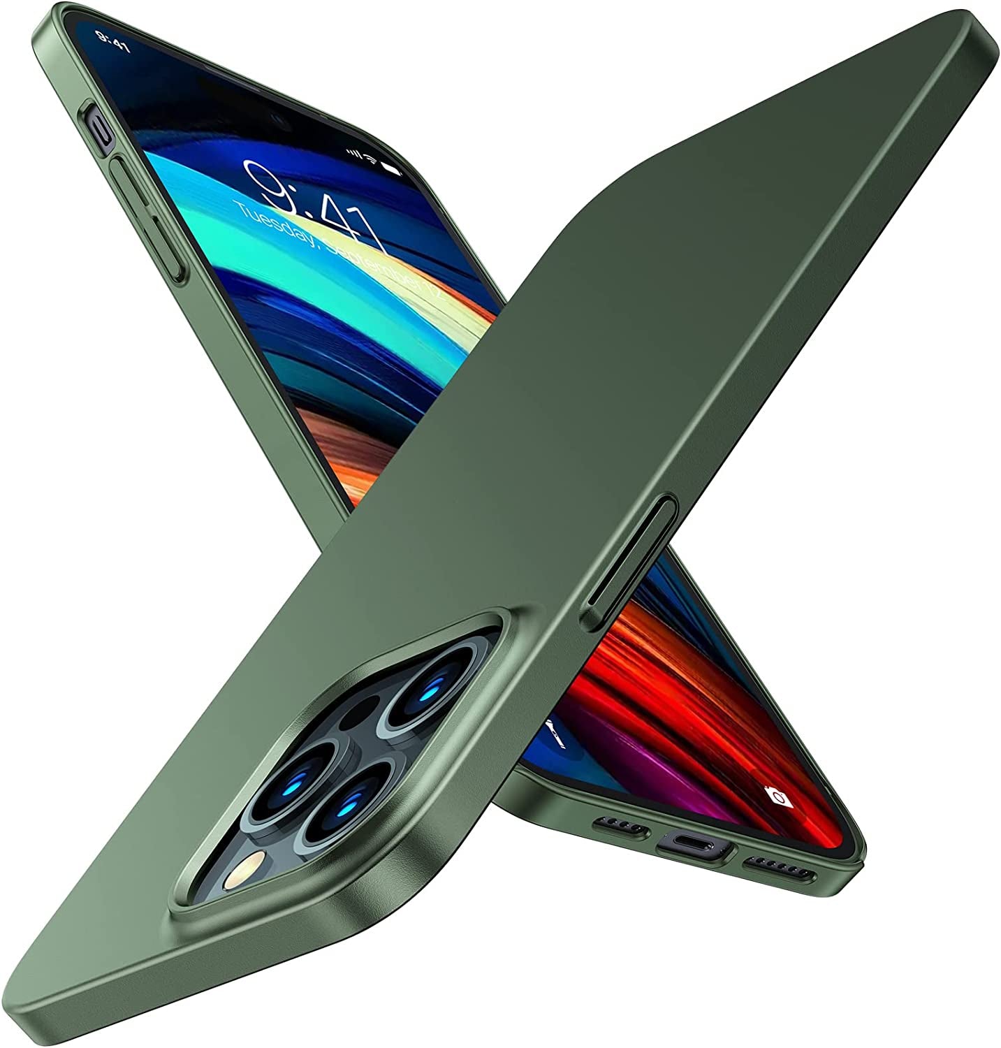 TORRAS Slim Fit Designed for Iphone 14 Pro Max Case 6.7 Inch, Ultra-Thin 14 Pro Max Case 2022, Lightweight Hard PC Cover Phone Cases for Iphone 14 Pro Max Phone Case Black, Originfit  TORRAS Alpine Green  