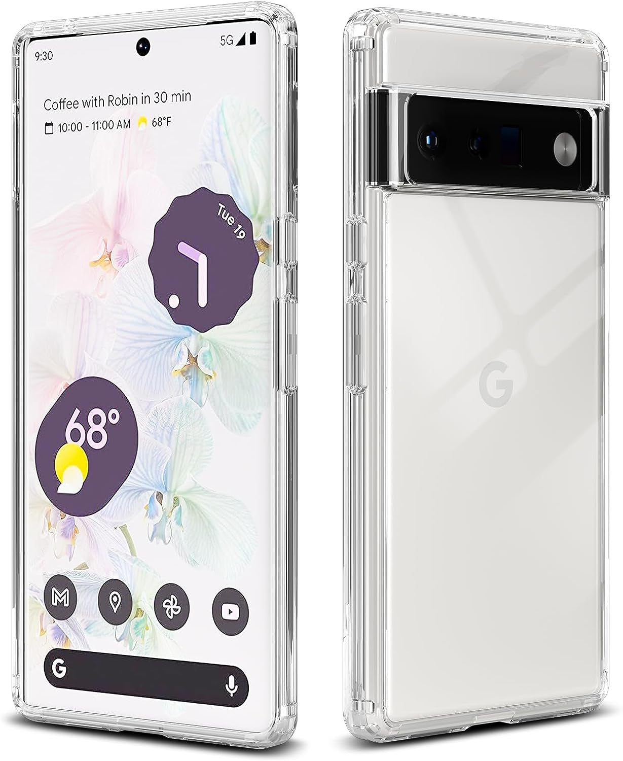 Meliya for Google Pixel 6 Case, Soft TPU Bumper with PC Hard Back Shockproof Anti-Scratched Phone Case Cover for Google Pixel 6 (Clear)  Meliya Clear Google Pixel 6 Pro 