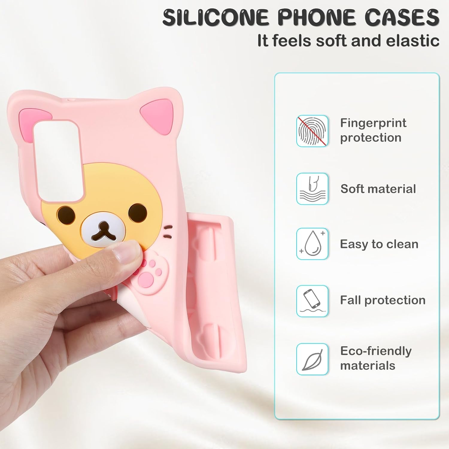 Stsnano Kawaii for Note 20 Ultra Case 3D Cute Cartoon Bear Phone Cases Fashion Cool Fun Funny Bear Soft TPU Covers for Samsung Galaxy Note 20 Ultra 5G 6.9" Silicone Cover for Women Girls Kids PK  STSNano   