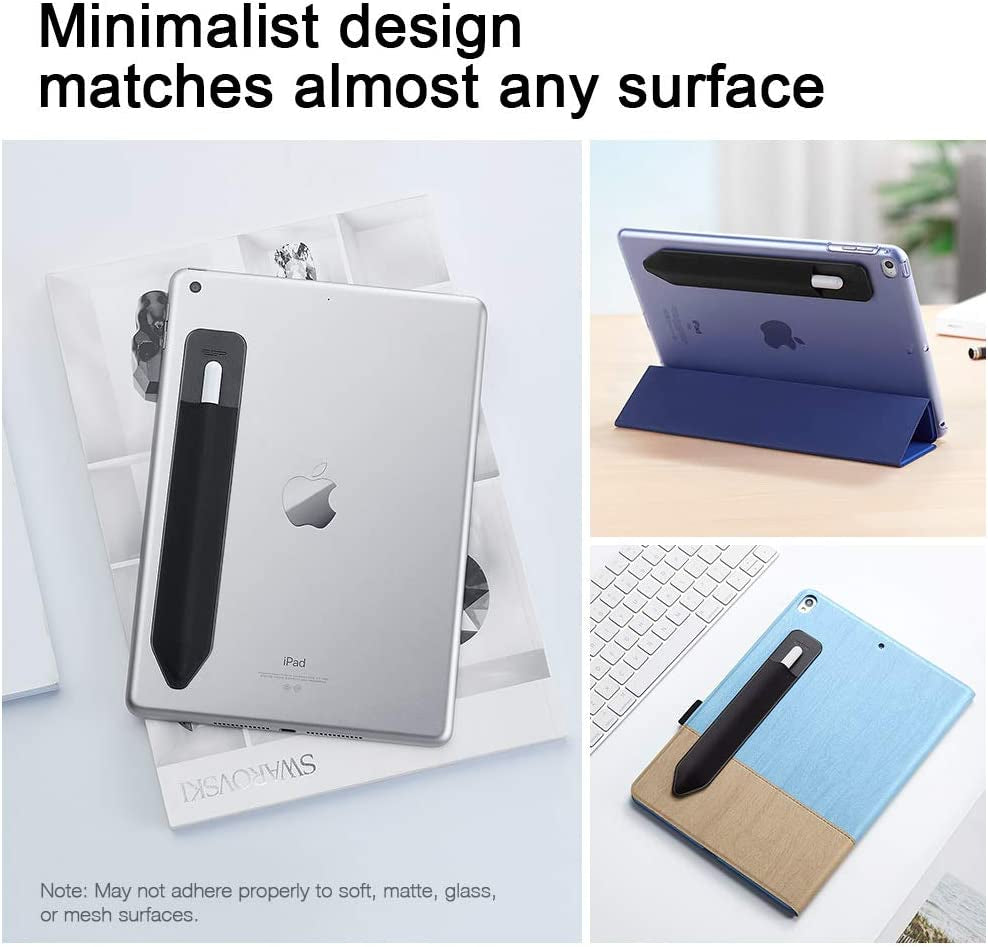 ESR Pencil Holder Compatible with Pencil (1St and 2Nd Gen), Elastic Pocket [Stylus Pens Protected and Safe] Pouch Adhesive Sleeve Attached to Case for Stylus Pens - Black  Electronic Silk Road Corp   