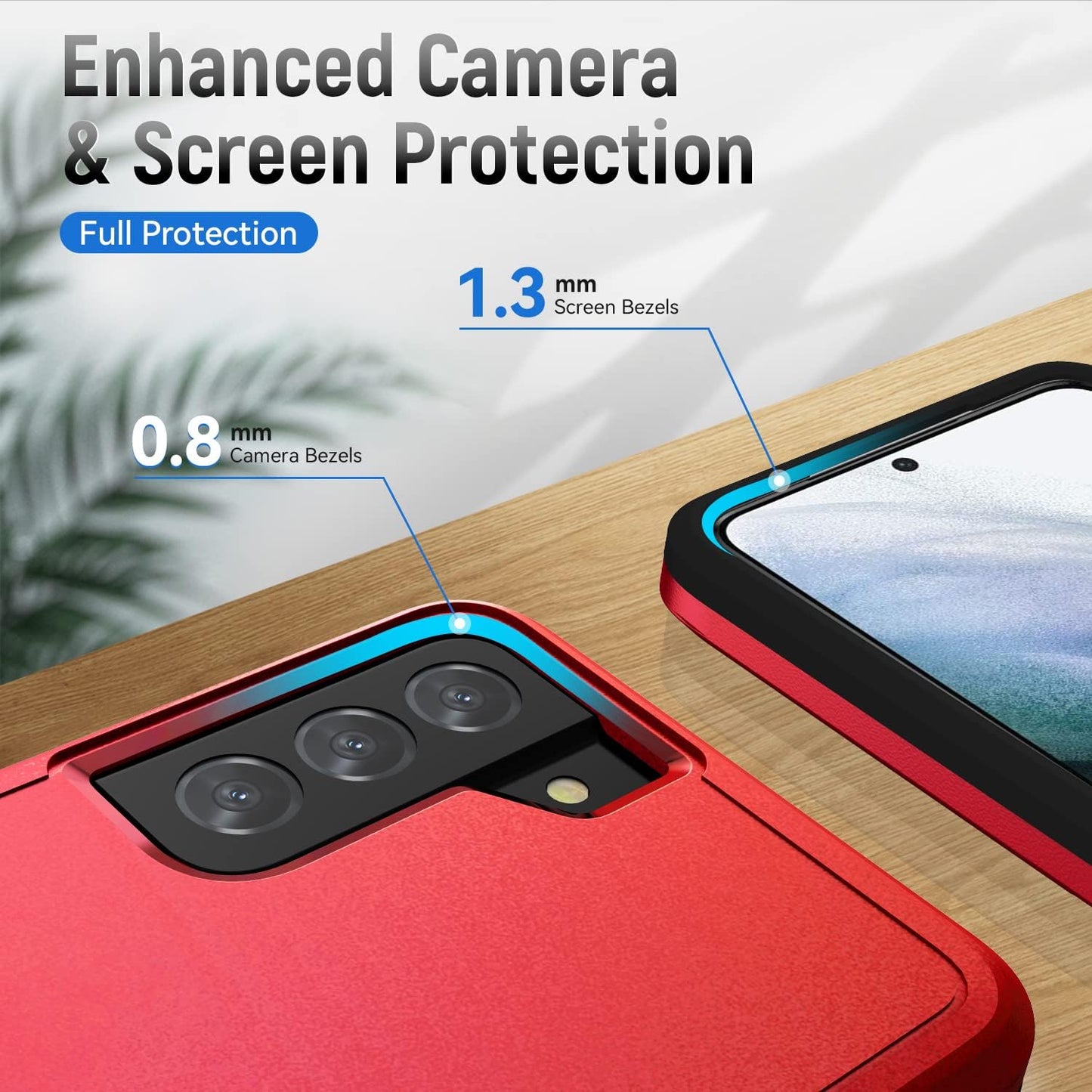 For Samsung Galaxy S21 plus Case, Galaxy S21 plus Case with HD Screen Protector [Military Grade Drop Tested] Heavy-Duty Tough Rugged Shockproof Protective Case for Samsung S21 Plus, Red  BOYOSS   