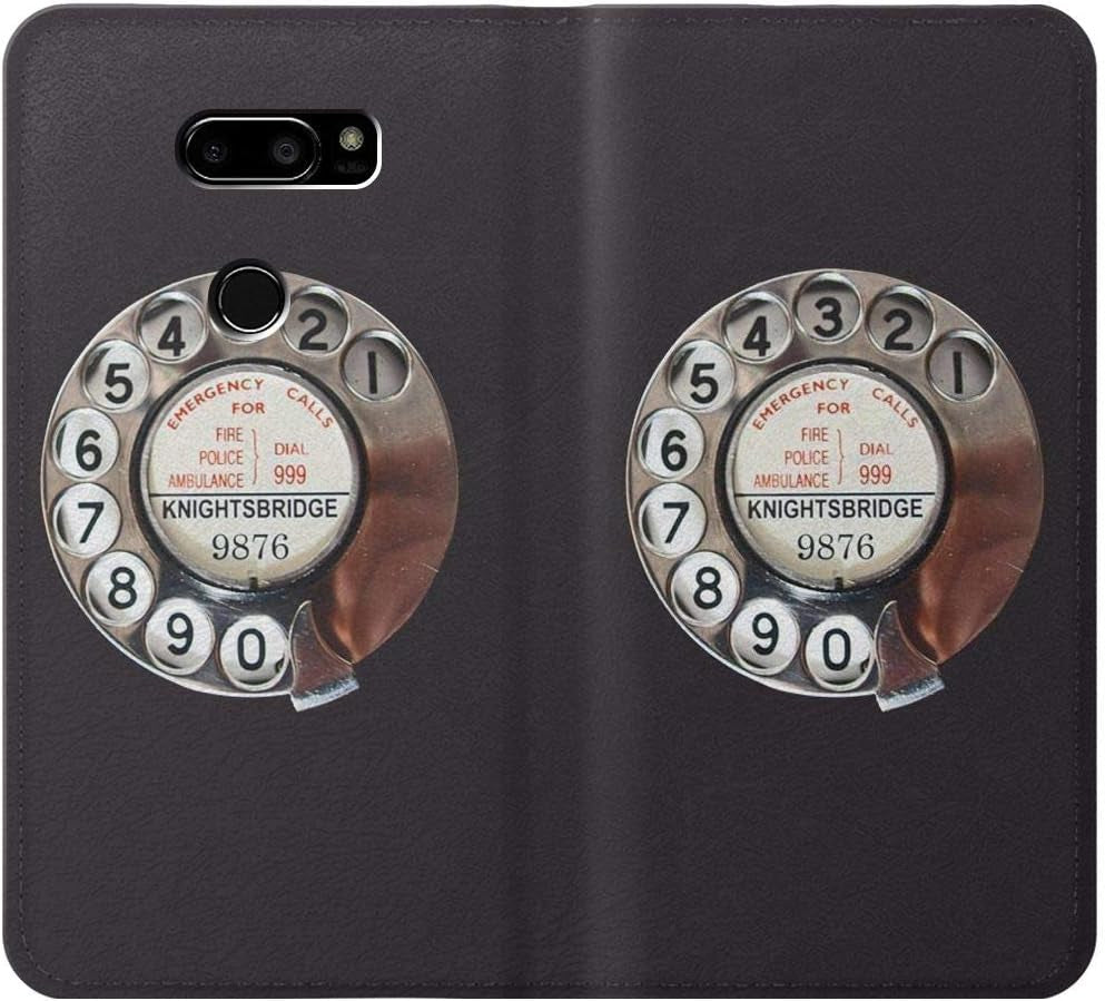 RW0059 Retro Rotary Phone Dial on PU Leather Flip Case Cover for LG V30, LG V30 Plus, LG V30S Thinq, LG V35, LG V35 Thinq  jjphonecase   