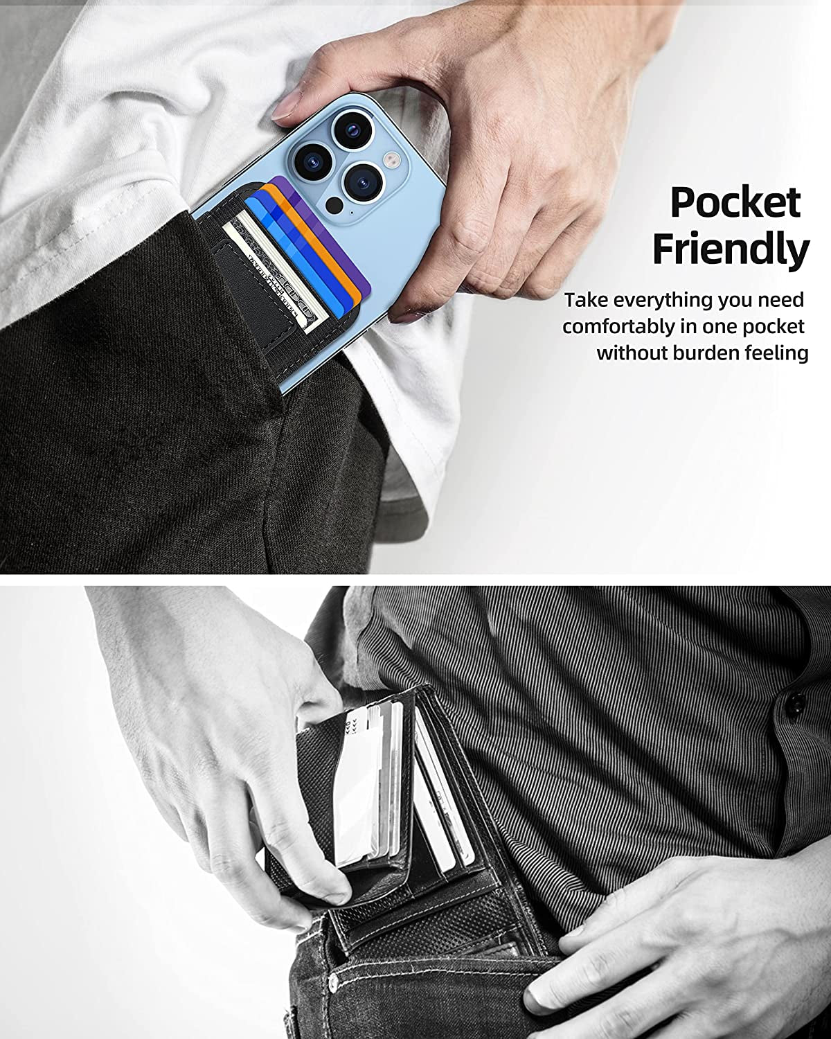 Upgraded Magnetic Wallet, Magsafe Wallet for Apple Iphone 14/13/12 Series, Leather Wallet for Magsafe, Magnetic Phone Wallet for Iphone 14 Pro Max/14 Pro/14/14 Plus/13/12 Series, Hold 7 Cards, Black  ExtreLife   