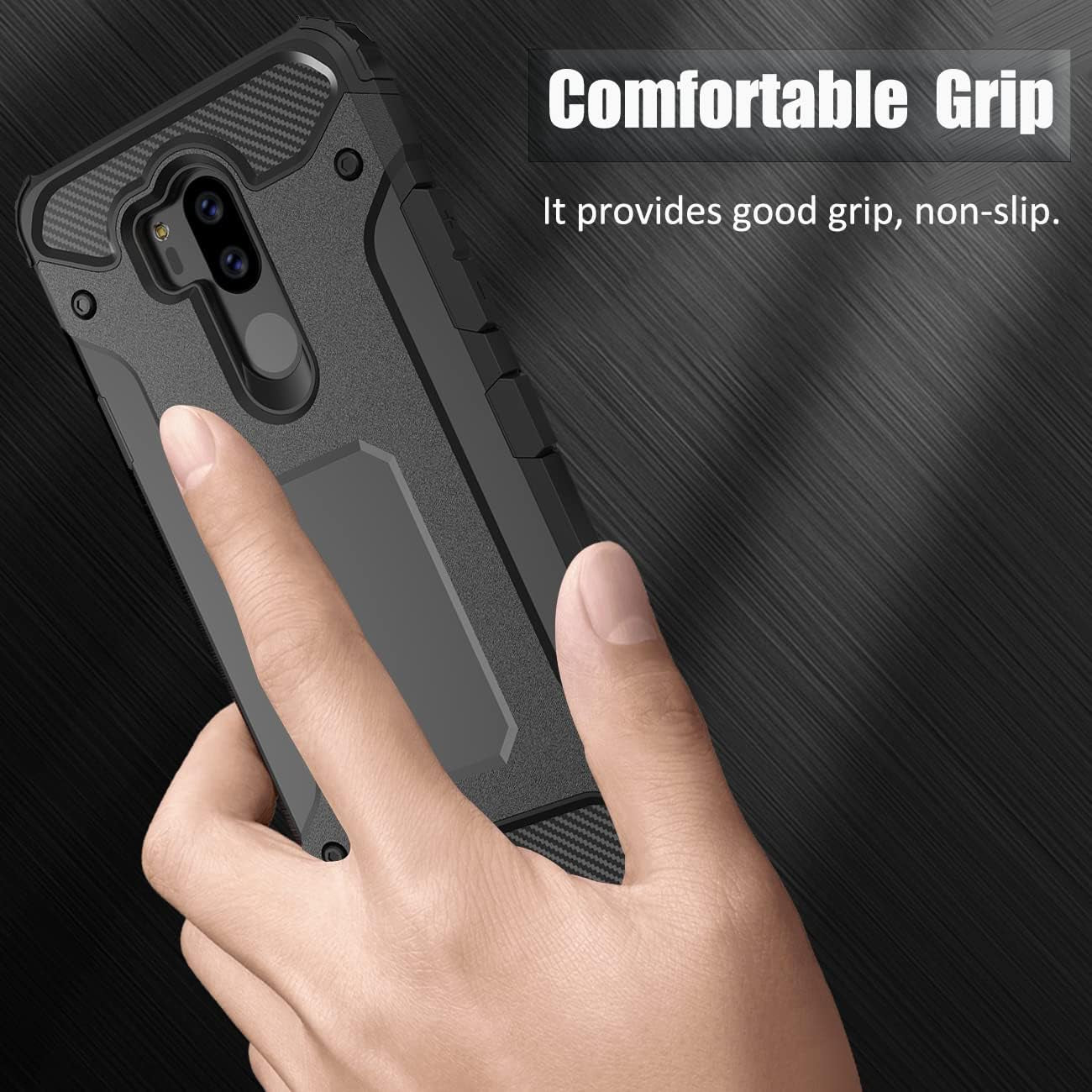 DFTCVBN Phone Case for LG G7/LG G7 Thinq/Lg G7+ Case, Dual Layer Protective Slim Hybrid Cell Phone Cover Shockproof Cases for Lg G7/G7 Thinq/G7Plus Case Black  DFTCVBN   