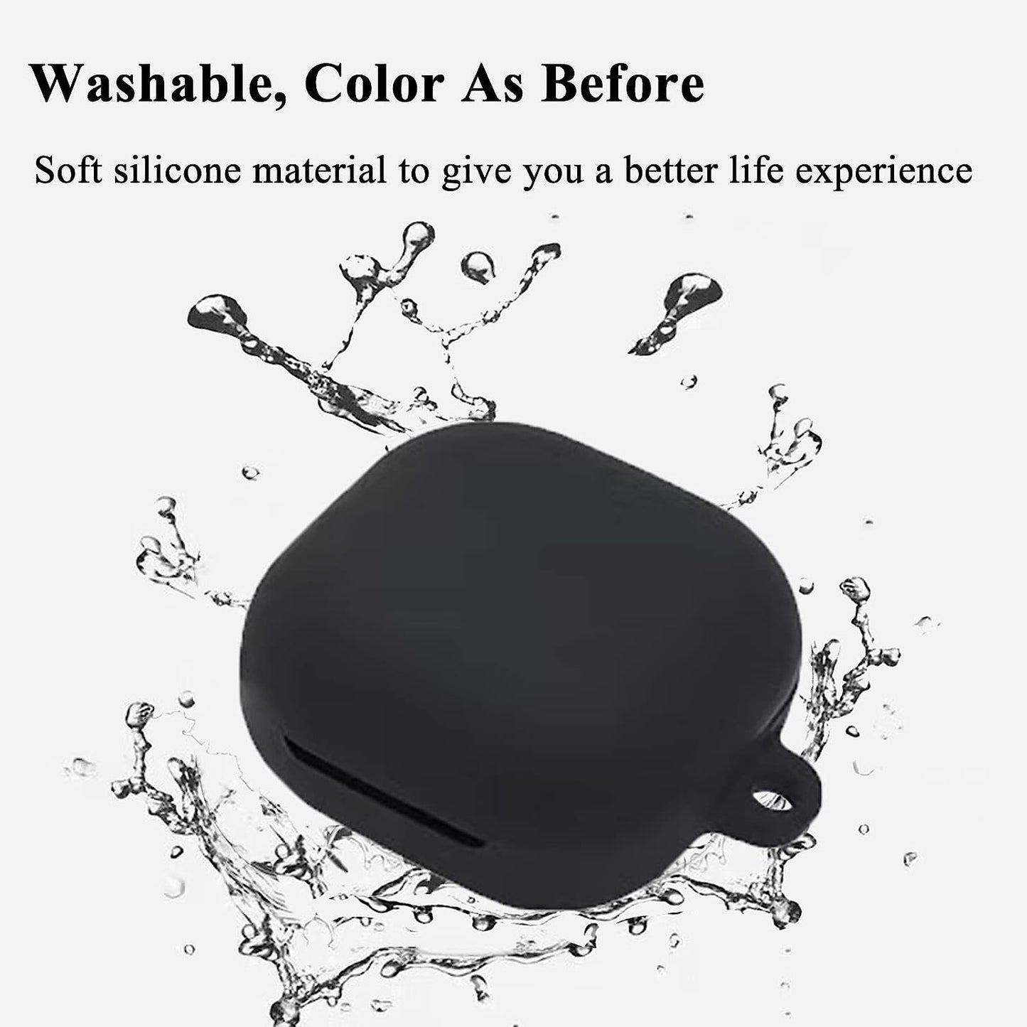 VAEKNVG Silicone Case for Samsung Galaxy Buds 2 Pro/Galaxy Buds 2/ Galaxy Buds Pro/Galaxy Buds Live Case, Shock-Absorbing Protective Earbuds Cover with Carabiner Accessories(Black)  VAEKNVG   