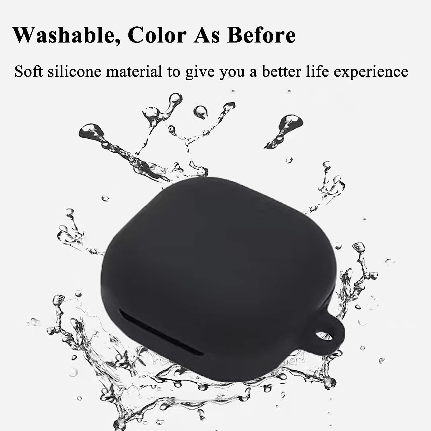 VAEKNVG Silicone Case for Samsung Galaxy Buds 2 Pro/Galaxy Buds 2/ Galaxy Buds Pro/Galaxy Buds Live Case, Shock-Absorbing Protective Earbuds Cover with Carabiner Accessories(Black)  VAEKNVG   