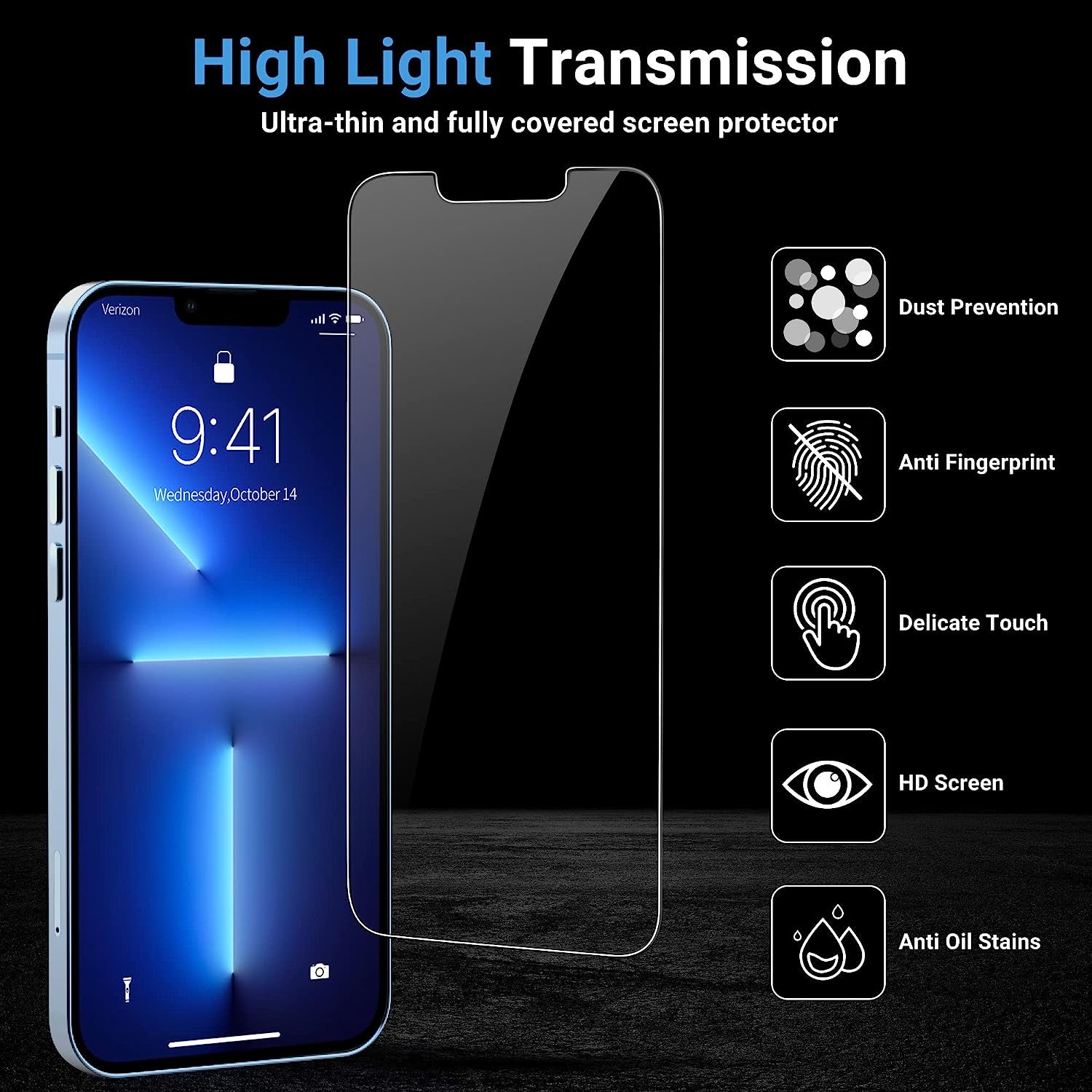 OTOFLY Glass Screen Protector Designed for Iphone 13/Iphone 13 Pro, 2 Pack 6.1 Inch Full Protection Durable Tempered Glass for Iphone 13/ 13 Pro 6.1" with Easy Installation Kit [Anti-Scratch, Anti-Fingerprint, Bubble Free and Case-Friendly]  OTOFLY Direct   