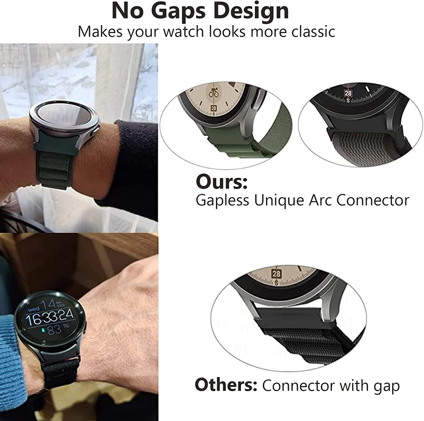 Wingle 4 Pack for Galaxy Watch 5 Band/ Galaxy Watch 5 Pro Band 45Mm/ Samsung Galaxy Watch 4 Band 44Mm 40Mm/ Watch 4 Classic 42Mm 46Mm Nylon Watch Band, Alpine Loop Woven Sport Bands Strap for Men Women  WINGLE   