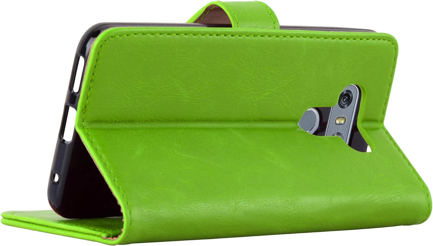 Cadorabo Book Case Compatible with LG G6 in Grass Green - with Magnetic Closure, Stand Function and Card Slot - Wallet Etui Cover Pouch PU Leather Flip  Cadorabo   