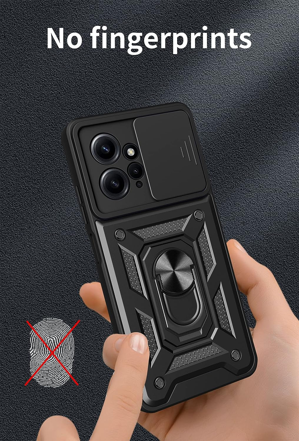 Tncavo Case for Xiaomi Redmi Note 12 4G with Camera Cover, Heavy Duty Rugged Shockproof Protection Phone Cases with Ring Kickstand Xiaomi Redmi Note 12 4G SJ Rose Gold  Tncavo   