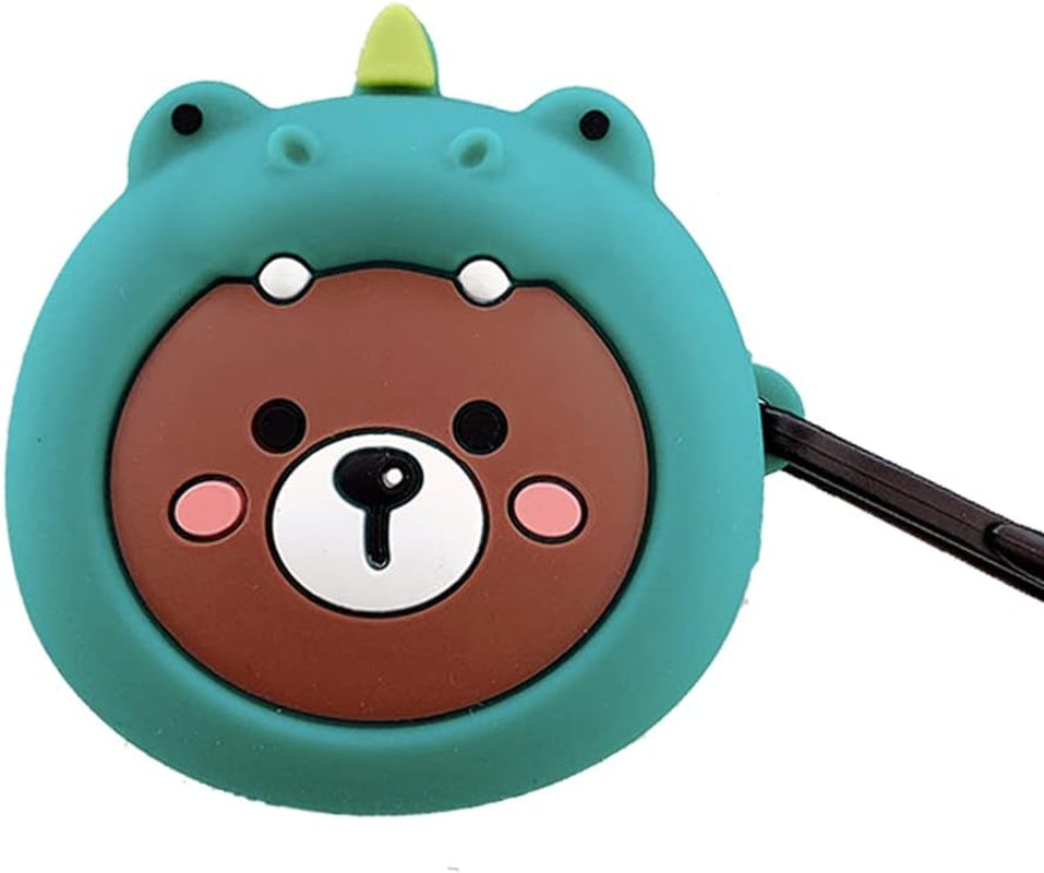 HENJI Earphone Case for Samsung Galaxy Buds 2 & Buds Live & Buds Pro, Soft Silicone 3D Cute Cartoon Character Kawaii Fashion Cover Animal Design (Pink Pig)  HENJI green bear  