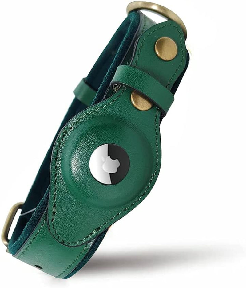 Airtag Dog Collar for Apple Airtag – Leather Dog Collar with Apple Airtag Holder – Smart Collars for Dog – GPS Dog Collar – Dog Collar with Airtag Holder (L, Brown)  ALBION Pine Green L 