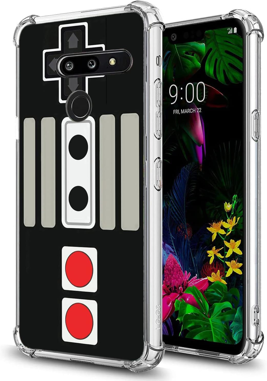 Penguins Case for LG G8 Thinq,Gifun Hard PC+ TPU Bumper Clear Protective Case Compatible with LG G8 Thinq 2019 Release - Sea Penguins  Gifun Retro Arcade Game  