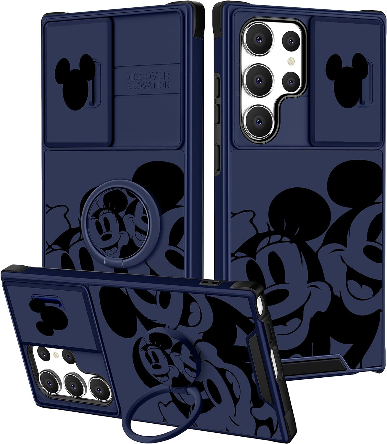 Oqpa for Samsung Galaxy S22 Ultra Case Cute Cartoon Case with Camera Cover+Ring Holder for Women Girly Girls Boys Kids Galaxy S22 Ultra Kawaii Funny Unique Case for Samsung S22 Ultra, Happy Miki  meitong2020   