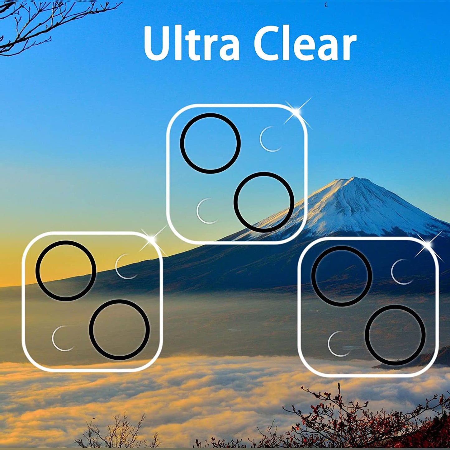 Dengduoduo 【3 Pack】 Tempered Glass Camera Lens Protector for Iphone 13 6.1" & Iphone 13 Mini 5.4", Ultra HD, 9H Hardness, Anti-Scratch, Case Friendly, Easy to Install [No Affect on Night Shots]  Dengduoduo   