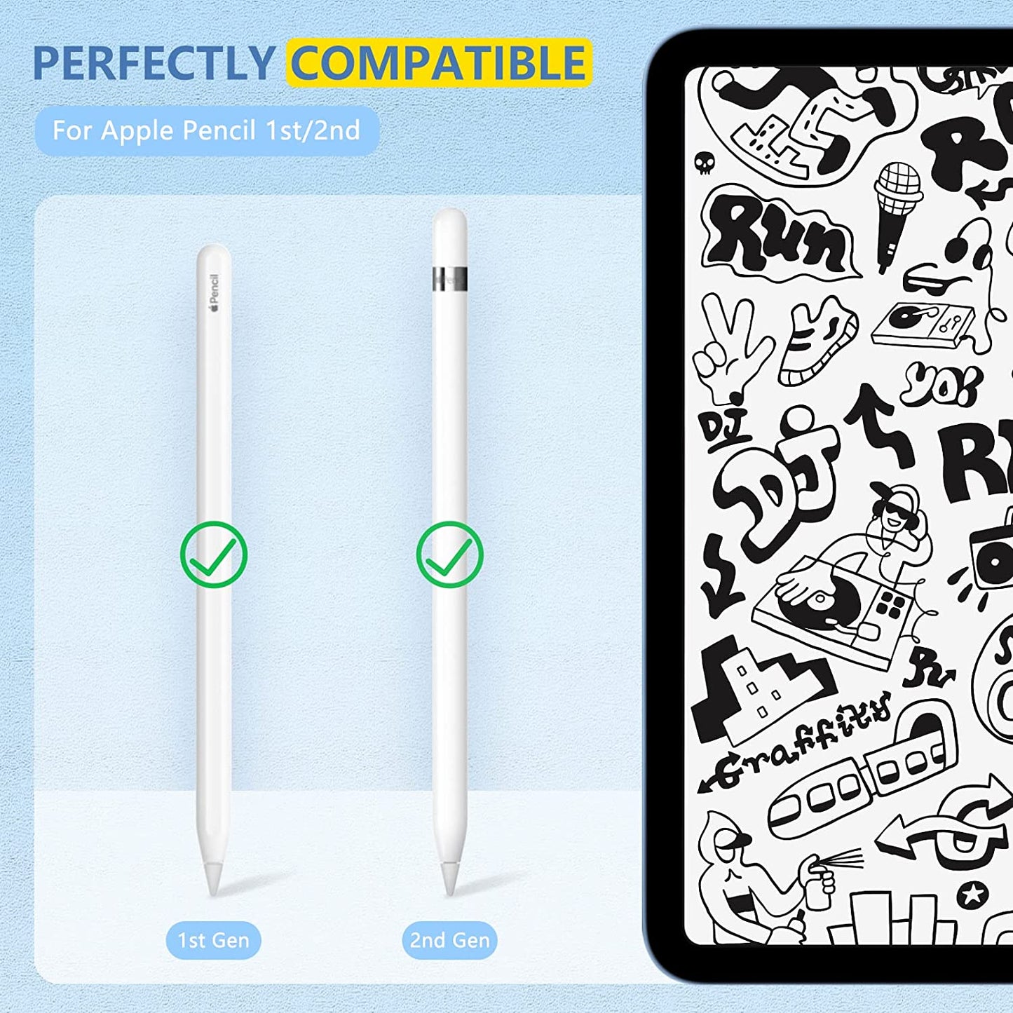 8 Pack for Apple Pencil Tips,Upgraded Replacement Pencil Nibs for Apple Pencil 2Nd Generation and Apple Pencil 1St Generation,Accessories Compatible with Apple Pencil 2 Generation Ipad Pro Pencil Tips  Inesore   