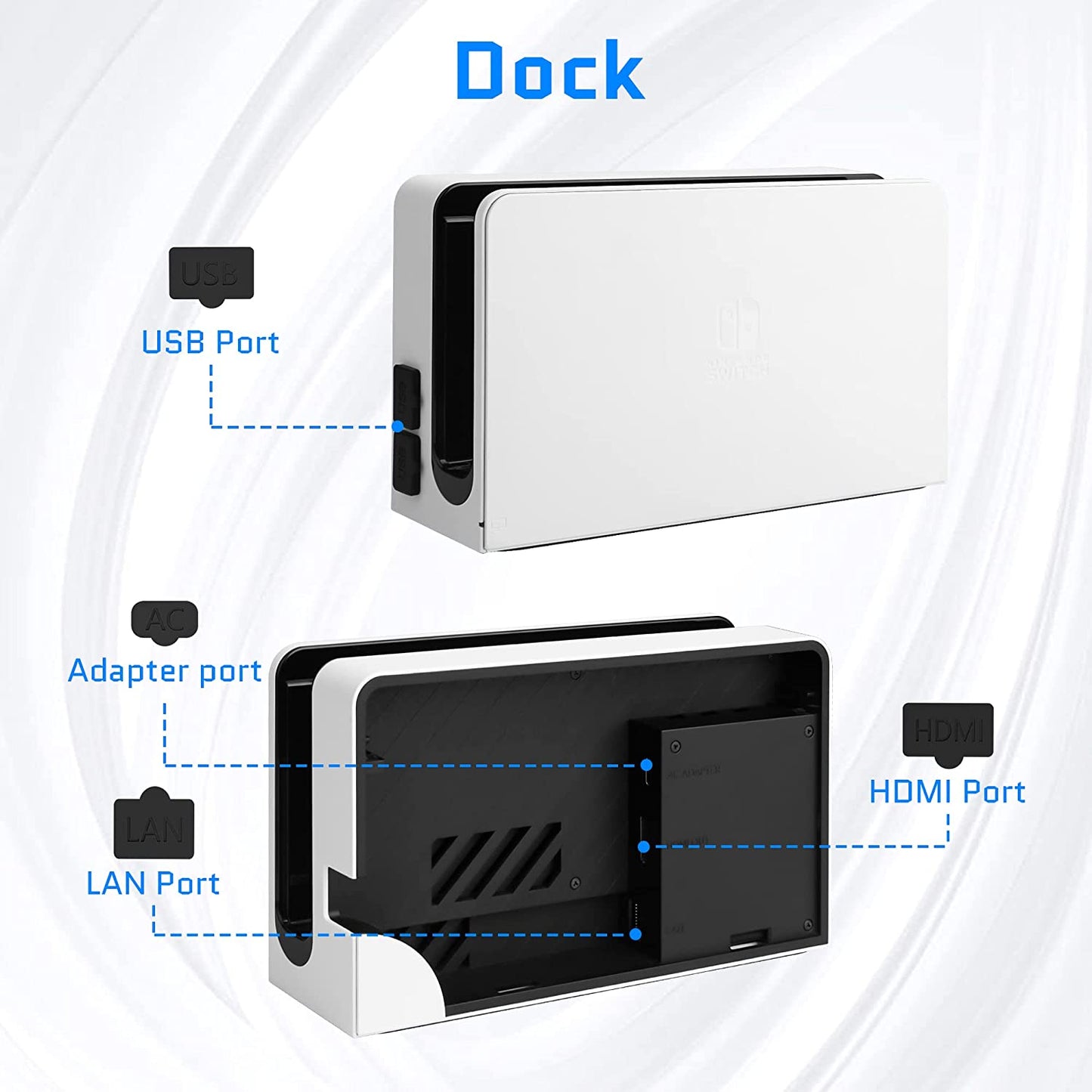 14 Pack - RHOTALL Dust Proof Plugs Kit for Nintendo Switch OLED Accessories, 11 Soft Silicone Dust Plug Cover for Switch OLED Console and Dock, 3 Thumb Grip Caps for Switch OLED Joy Con  RHOTALL   