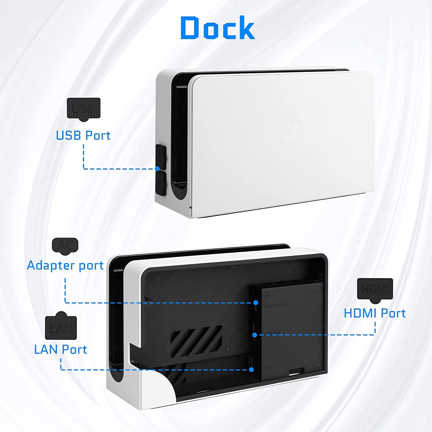 14 Pack - RHOTALL Dust Proof Plugs Kit for Nintendo Switch OLED Accessories, 11 Soft Silicone Dust Plug Cover for Switch OLED Console and Dock, 3 Thumb Grip Caps for Switch OLED Joy Con  RHOTALL   