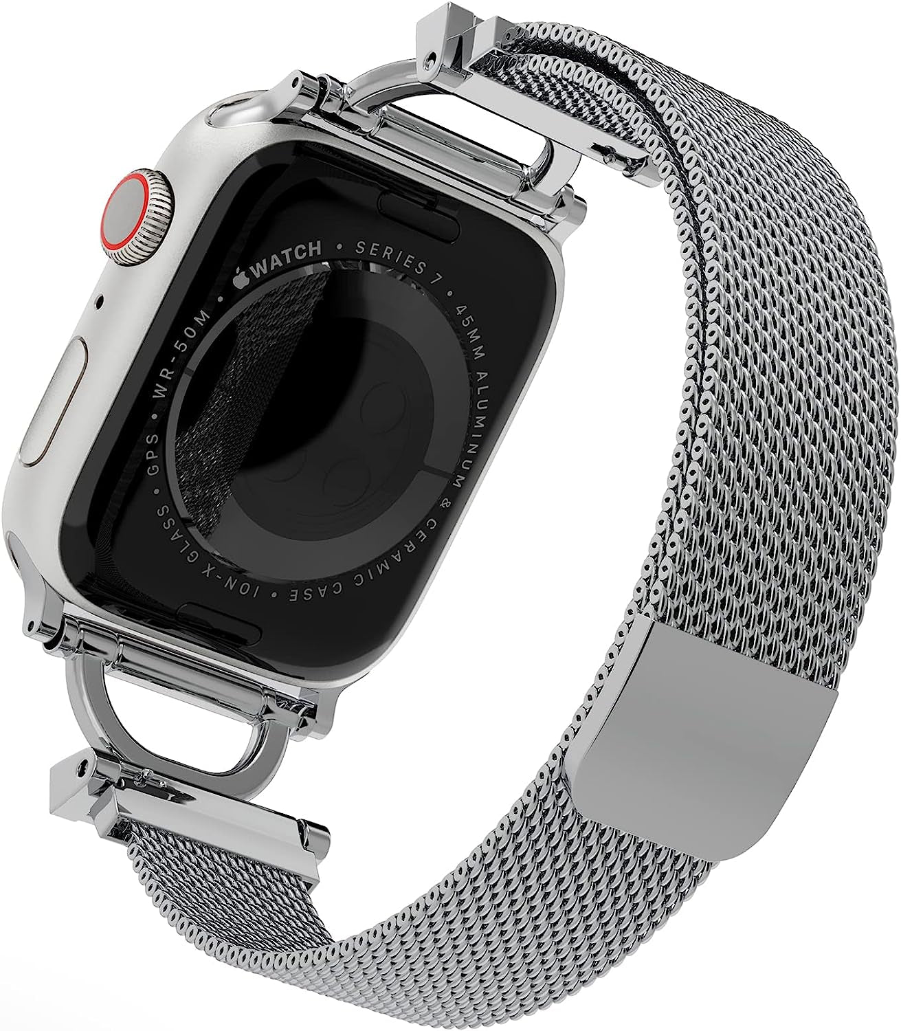 MOSINBAND Compatible with Apple Watch Band 42Mm 44Mm 45Mm 49Mm 38Mm 40Mm 41Mm,Slim Stainless Steel Mesh Loop Magnetic Clasp Strap for Iwatch SE & Series 8 7 6 5 4 3 2 1 Women Men  MOSINBAND   