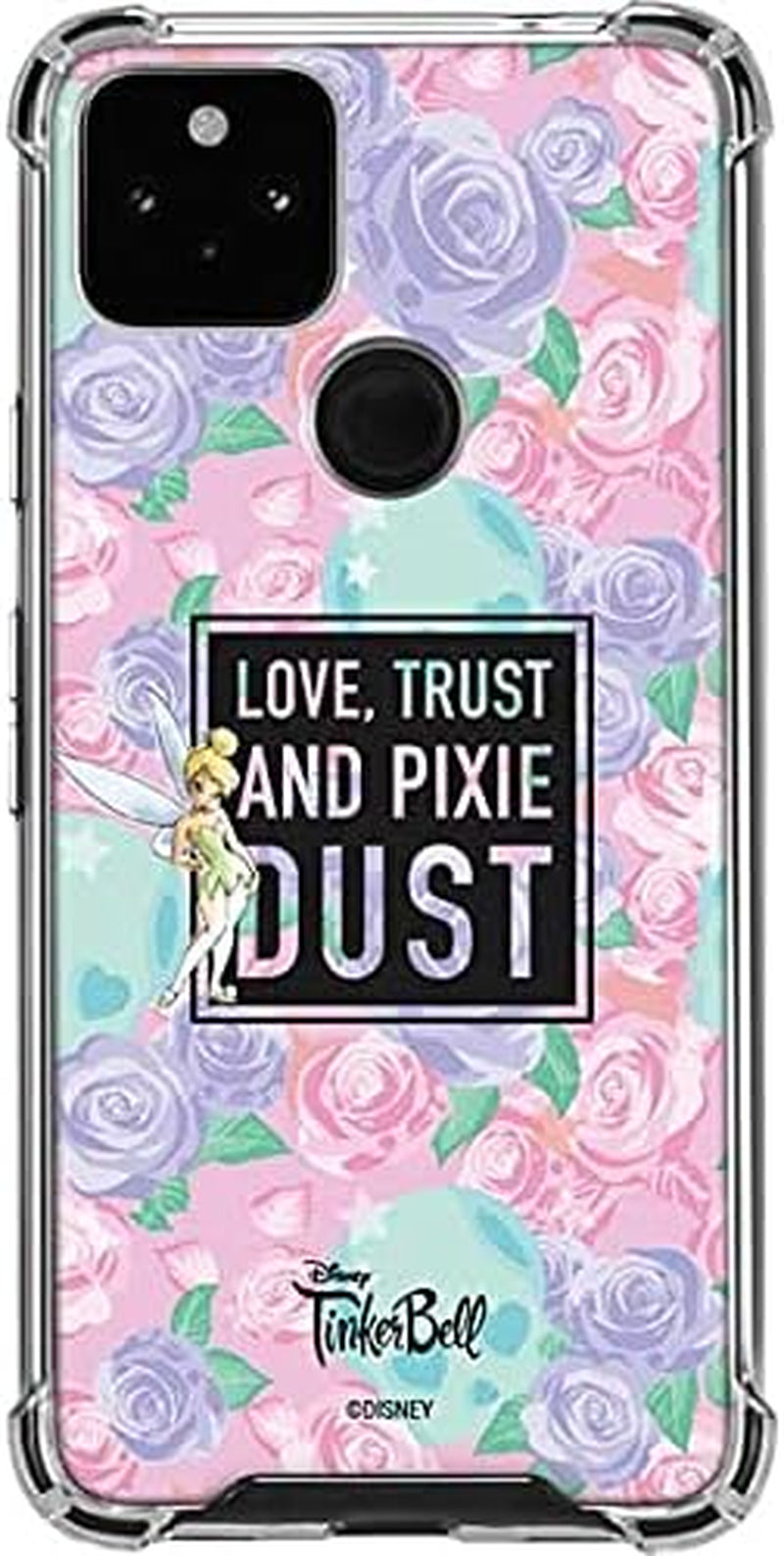Skinit Clear Phone Case Compatible with Google Pixel 4A 5G - Officially Licensed Disney Tinker Bell Love Trust and Pixie Dust Design  Skinit   