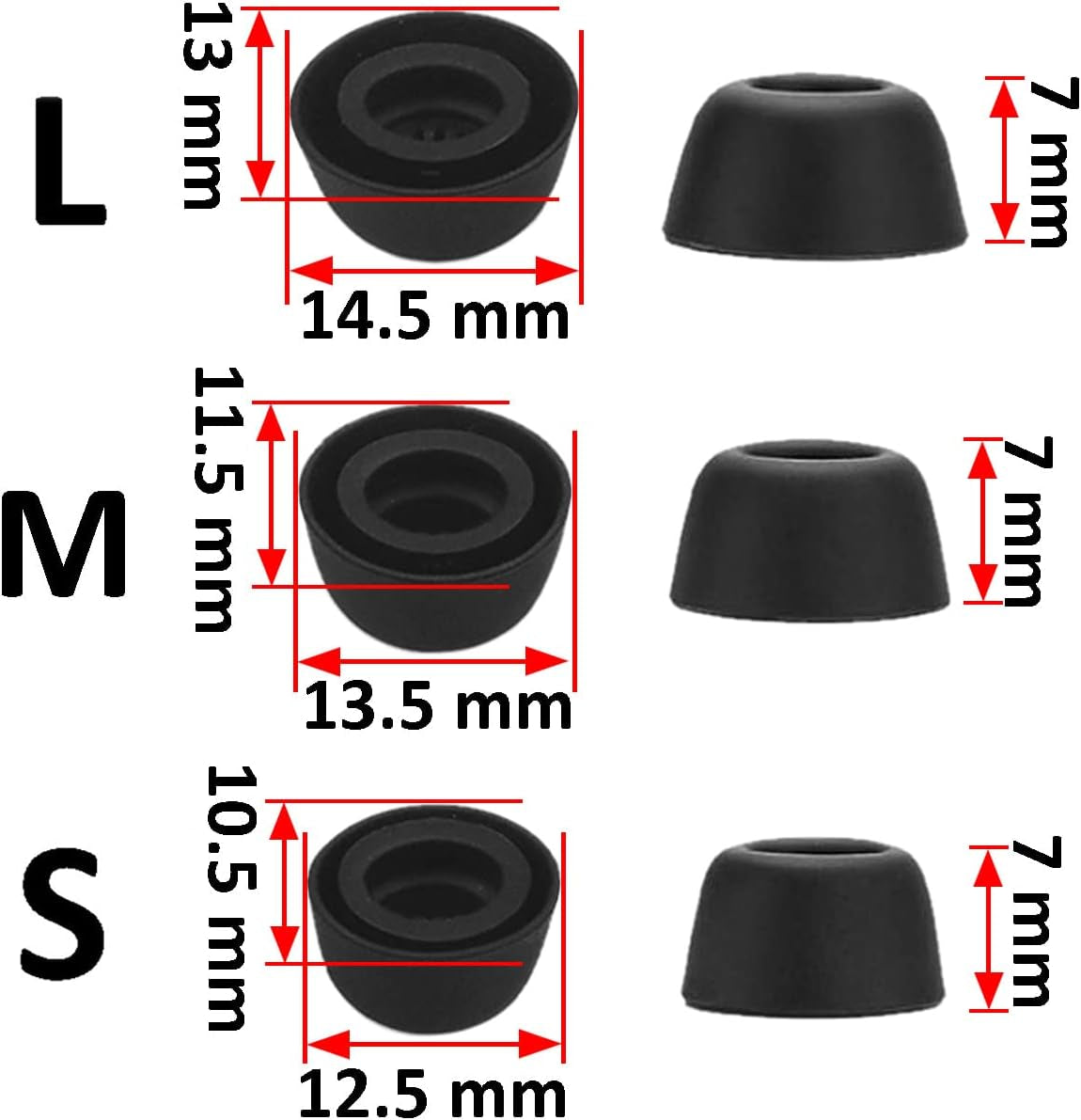 A-Focus Pixel Buds Pro Case Ear Tips Kit, Silicone Soft Protective Cover 3 Pairs Replacement Eartips with Keychain Accessories Set Compatible with Google Pixel Buds Pro Black  A-Focus   