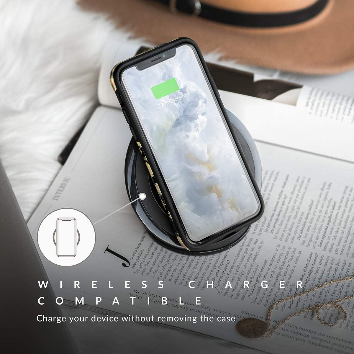 BURGA Phone Case Compatible with Iphone 14 PRO MAX - Wireless Charging Compatible, Hybrid 2-Layer Hard Shell + Silicone Protective Case, Heavy Duty Protection, Slim Fit, Shock-Absorbent, Almond Latte  BURGA   