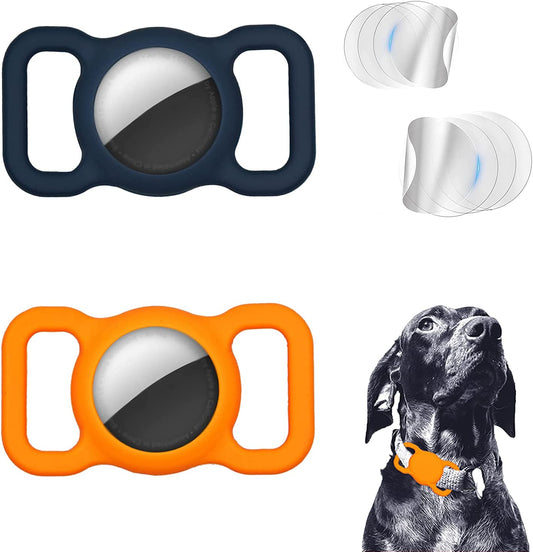 Neotrixqi Airtag Dog Collar Holder, Airtag Holder Accessories for Apple Airtags Tracker with 4 Pack HD Protective Film, Silicone Air Tag Case for Air Tags Pet Collar Loop Necklace Backpack Bag  NeotrixQI   