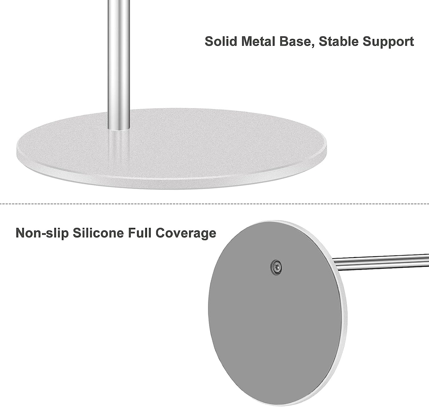 SHUOSUO Headphone Stand Aluminum, Headset Holder with Solid Base for Desk, Compatible with Airpods Max, Beats, Bose, B&O, Sony, Sennheiser, Etc (Silver)  SHUOSUO   