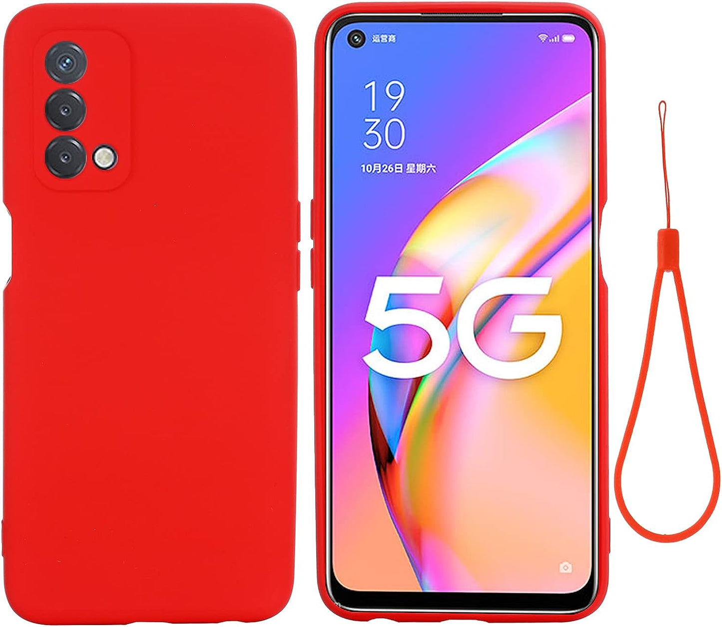 Compatible with Oneplus Nord N200 5G Case, Ultra Slim Fit Soft Case Silicone Cover with Full Body Bumper Anti-Scratch Shockproof Case for Oneplus Nord N200 5G  Joie & Joho Red  