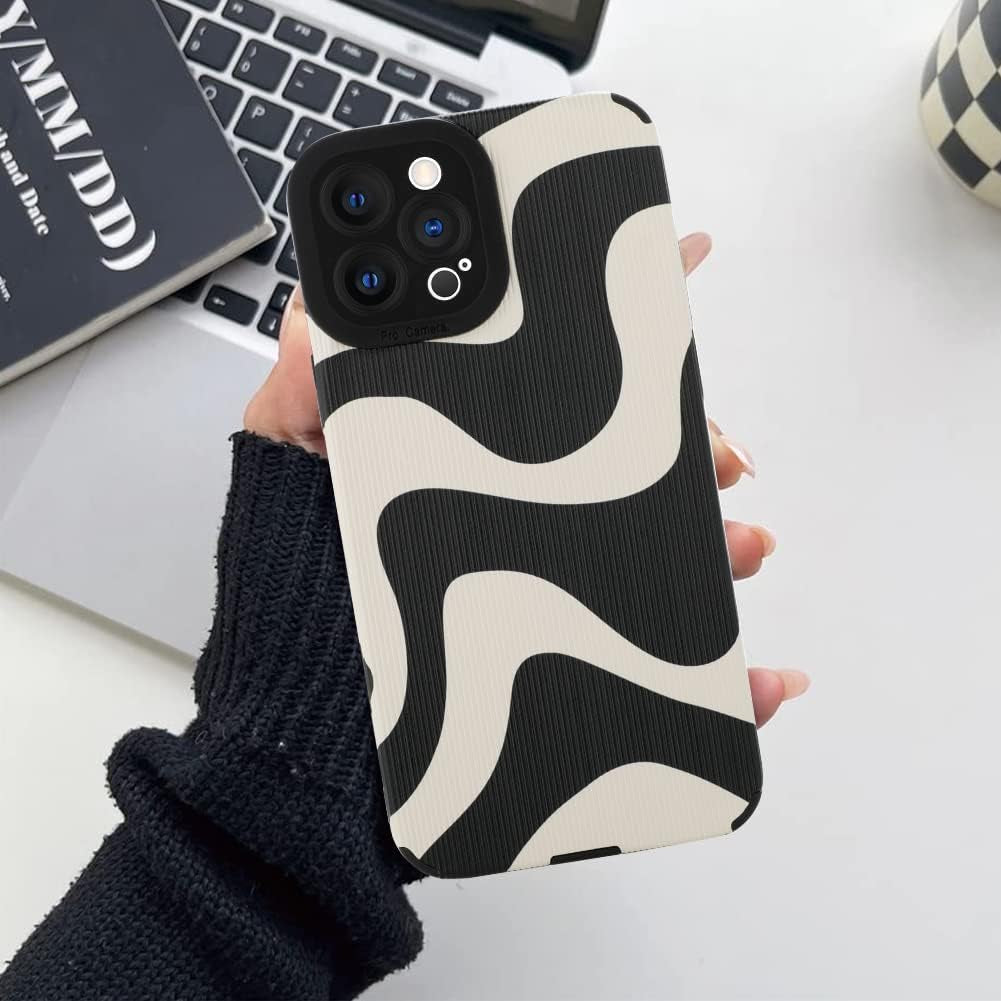 Wlxee Compatible Iphone 12 Pro Max 6.7 "2020 Wave Pattern Mobile Phone Case, Soft TPU Bumper Silicone Glue Mobile Phone Case Cute Zebra Pattern Pattern Designed for Female Girls  Wlxee   