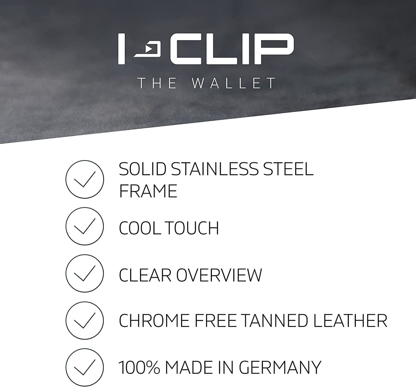 I-CLIP Stainless Steel for Apple Airtag with Interchangeable Moneyclip - Wallet - Slim Wallet - Wallet Compatible with Airtag - Steel Polished Deep Blue  Flux Design GmbH   