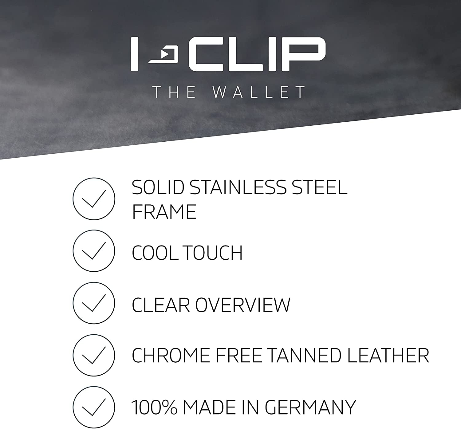 I-CLIP Stainless Steel for Apple Airtag with Interchangeable Moneyclip - Wallet - Slim Wallet - Wallet Compatible with Airtag - Steel Polished Deep Blue  Flux Design GmbH   