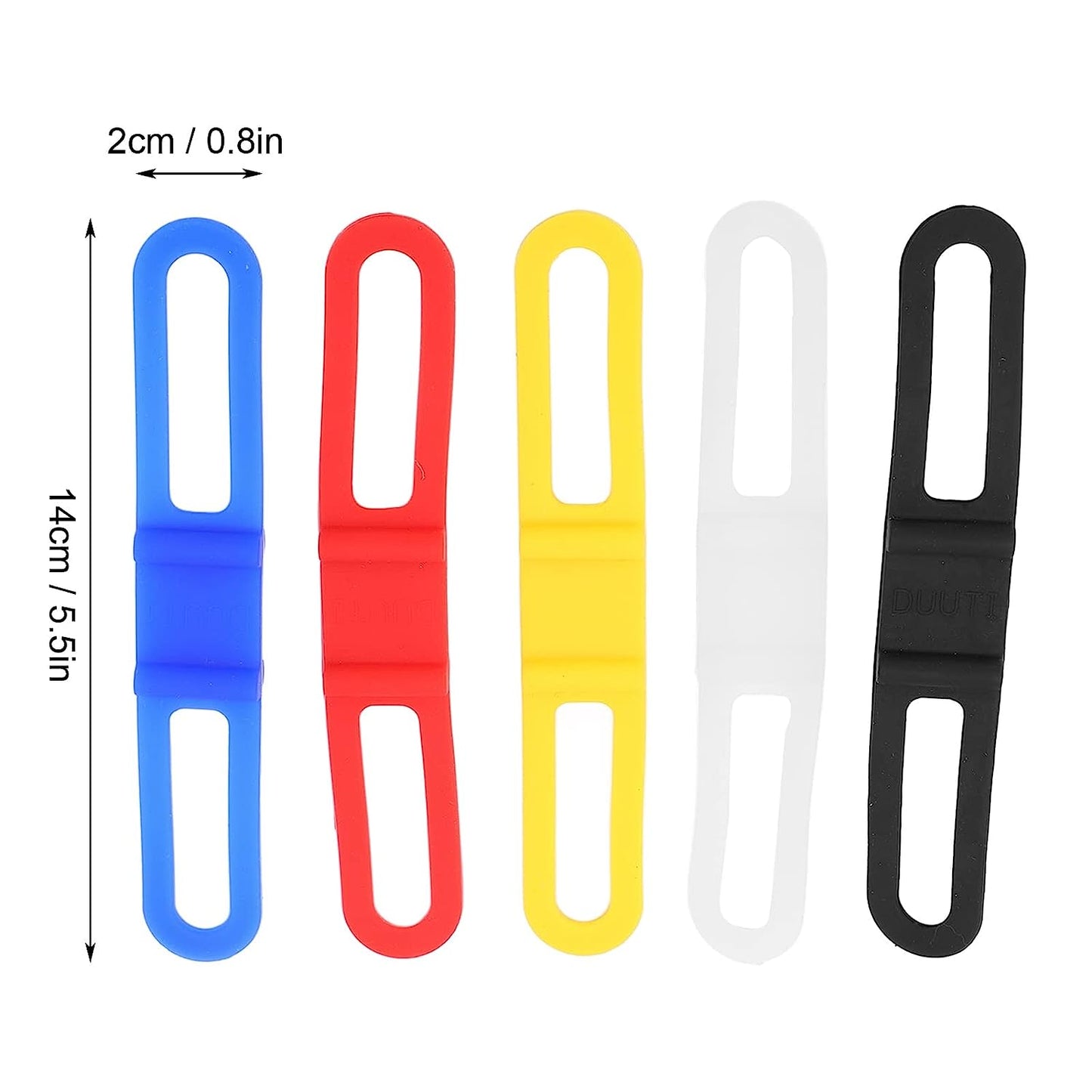 Bike Silicone Band, Bright Color Flashlight Handlebar Mount Band Multi Purpose anti Slip Soft 5Pcs for Folding Bike  Tgoon   
