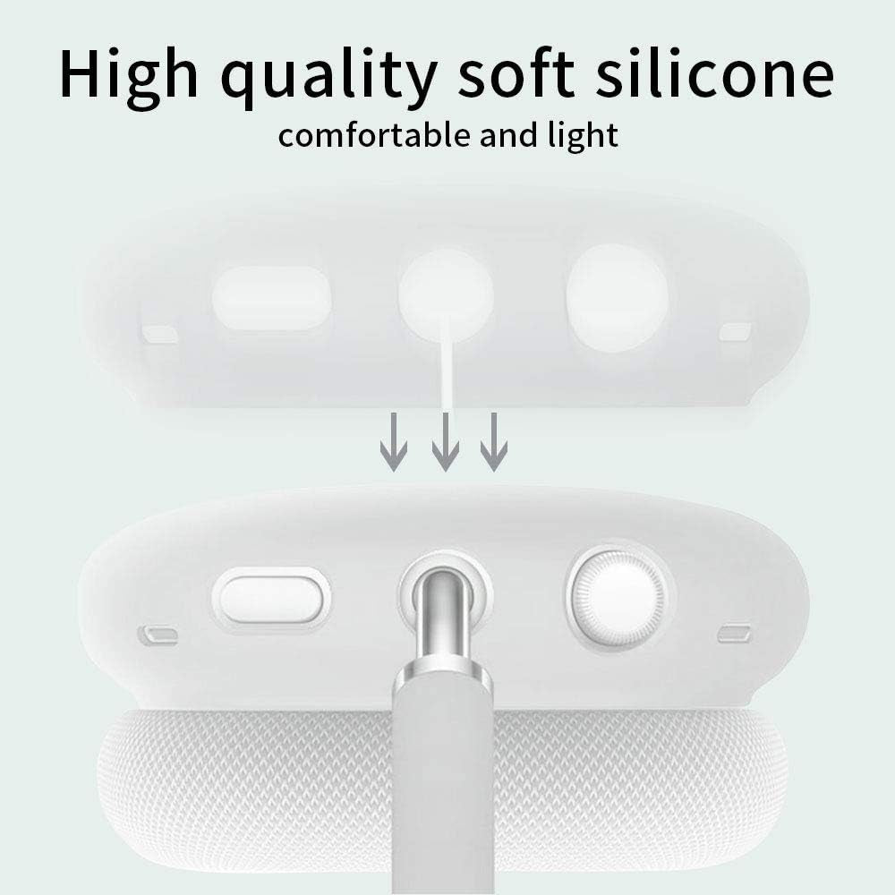 Fitturn Earpads Cover Case Compatible with Airpod Max Wireless Headphone, Silicone Anti-Scratch Protective Case for Airpod Max, Earcup Protectors Enrich Color & Prevent Earphones from Bumping (White)  FitTurn   