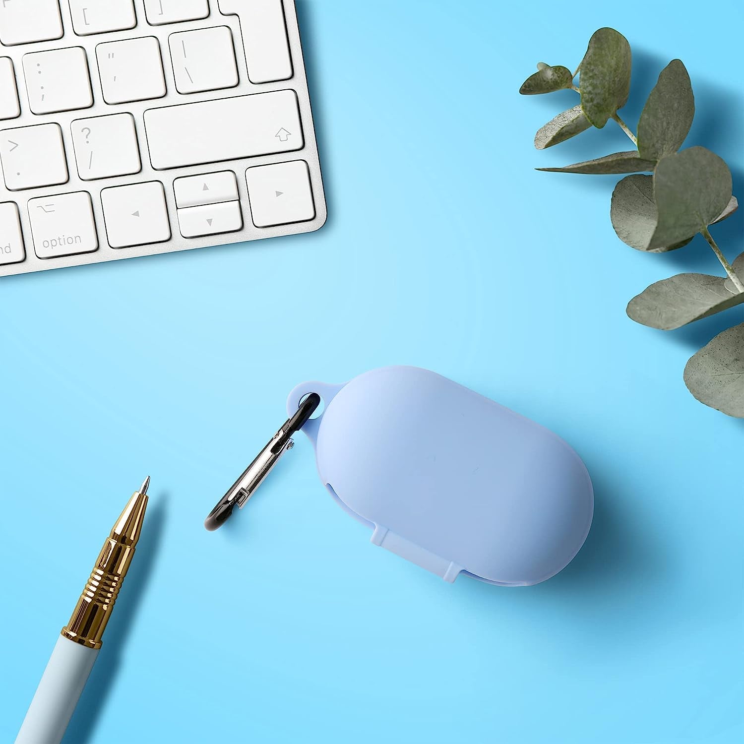 Kwmobile Case Compatible with Samsung Galaxy Buds 2 Pro/Buds 2 / Buds Live Case - Silicone Cover Holder for Earbuds - Light Blue  KW-Commerce   